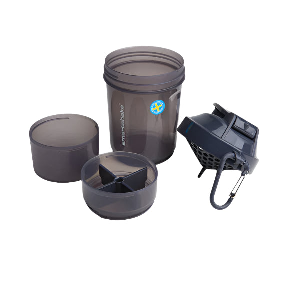 A black Smart Shaker Original2Go with two detachable storage compartments.