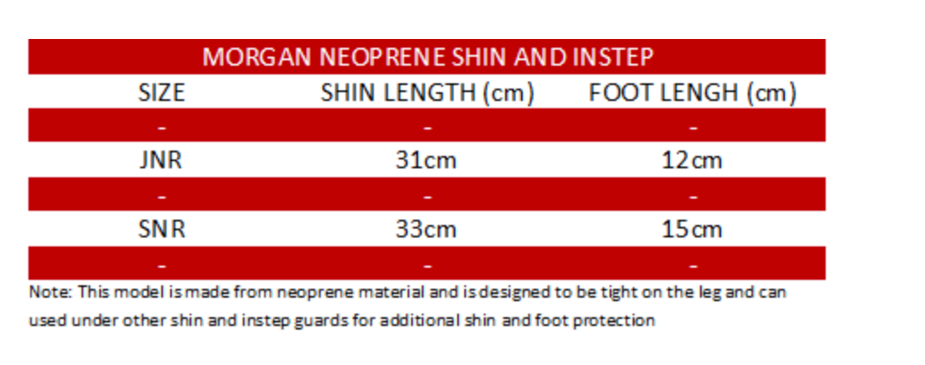 Morgan V2 neoprene shin and instep protector