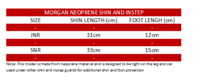 Morgan V2 neoprene shin and instep protector